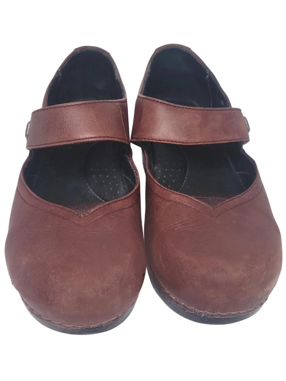 Dansko Tandy Leather Mary Jane in Brown Size 38 Or Usa 7.5-8